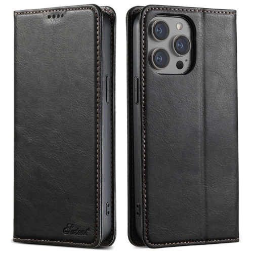 

For iPhone 14 Pro Suteni J02 Oil Wax Wallet Leather Phone Case(Black)