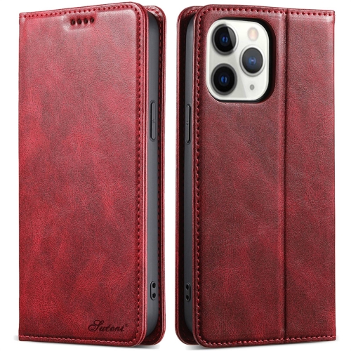 

For iPhone 11 Pro Max Suteni J02 Oil Wax Wallet Leather Phone Case(Red)