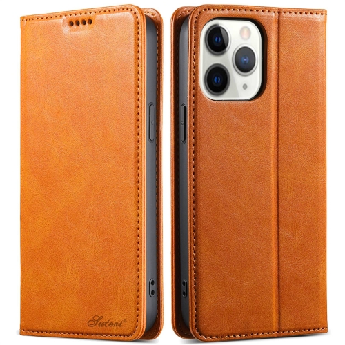 

For iPhone 11 Pro Max Suteni J02 Oil Wax Wallet Leather Phone Case(Khaki)