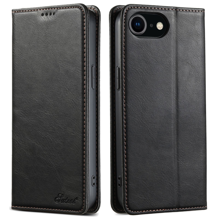

For iPhone 7 / 8 / SE 2022 Suteni J02 Oil Wax Wallet Leather Phone Case(Black)