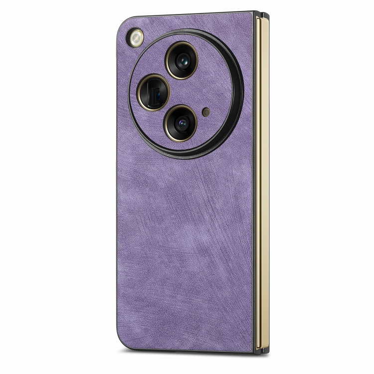 

For OPPO Find N3 Vintage Leather PC Back Sckproof Phone Case(Purple)