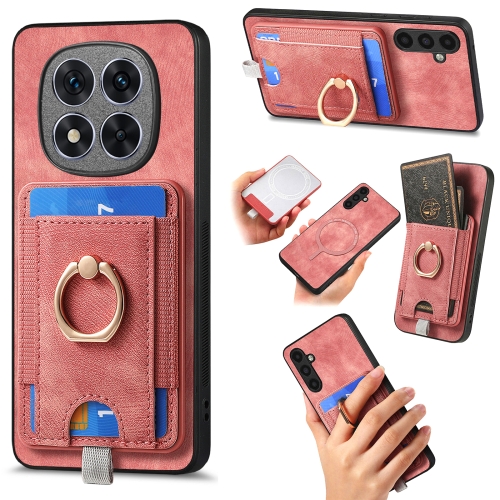

For Xiaomi Redmi Note 14 Pro+ 5G Retro Splitable Magnetic Card Bag Leather Phone Case(Pink)