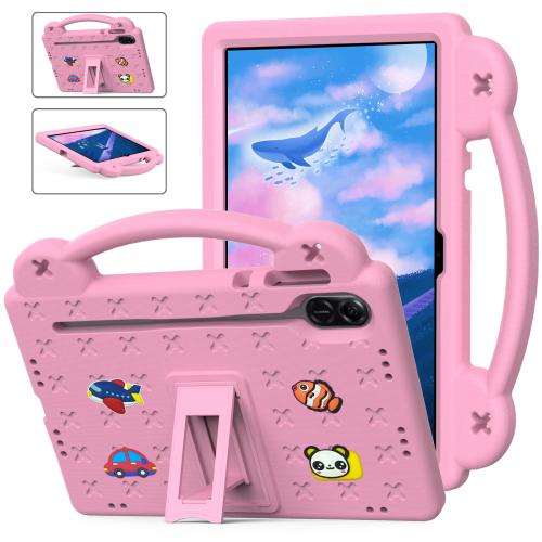 

For Honor Pad X9a Handle Kickstand Children EVA Shockproof Tablet Case(Pink)