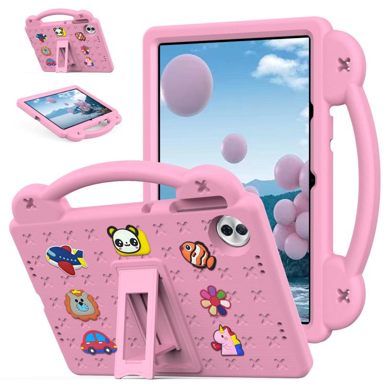 

For Honor Pad 10 12.1 2025 Handle Kickstand Children EVA Shockproof Tablet Case(Pink)