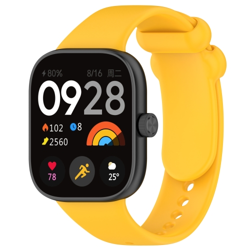 For Redmi Watch 4 Solid Color Liquid Silicone Watch Band(Yellow)