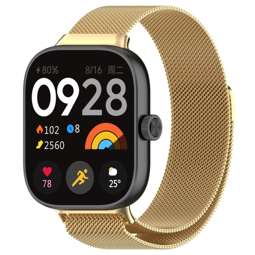 For Redmi Watch 4 Milan Magnetic Steel Mesh Watch Band(Gold)