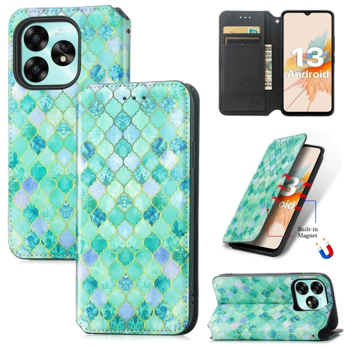 

For UMIDIGI A15 CaseNeo Colorful Magnetic Leather Phone Case(Emeralds)