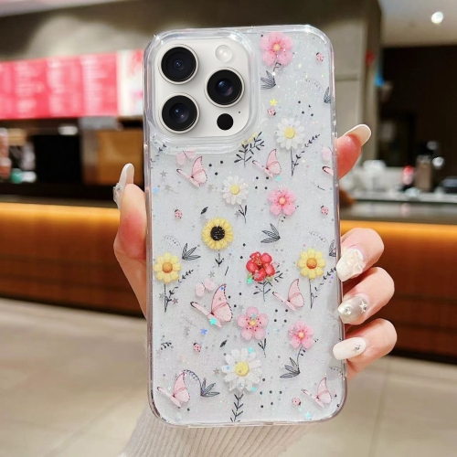 

For iPhone 15 Pro Max Spring Garden Epoxy TPU Phone Case(F01 Love of Butterfly)