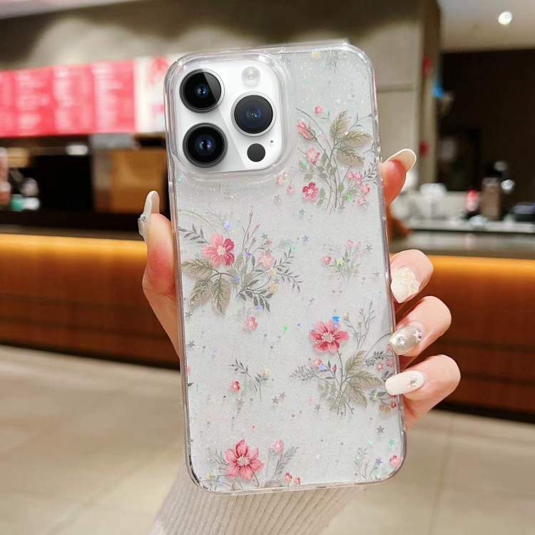 

For iPhone 14 Pro Spring Garden Epoxy TPU Phone Case(F04 French Flowers)