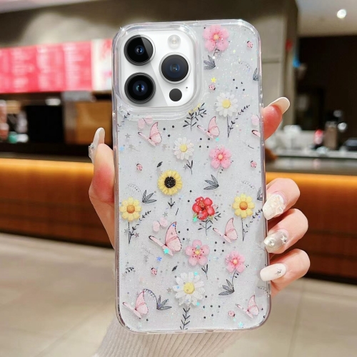 

For iPhone 14 Pro Max Spring Garden Epoxy TPU Phone Case(F01 Love of Butterfly)