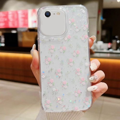 

For iPhone 7 / 8 / SE 2022 Spring Garden Epoxy TPU Phone Case(F05 Pink and White Flowers)