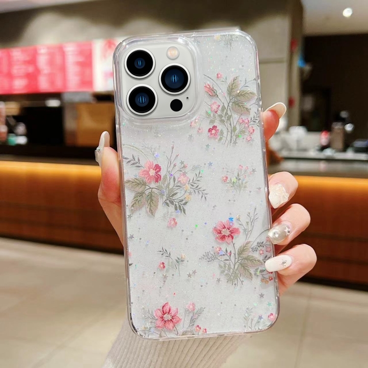 

For iPhone 13 Pro Spring Garden Epoxy TPU Phone Case(F04 French Flowers)