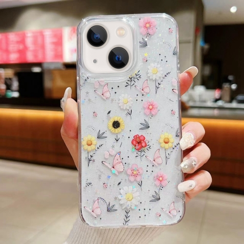 

For iPhone 13 Spring Garden Epoxy TPU Phone Case(F01 Love of Butterfly)