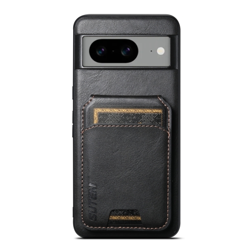 

For Google Pixel 6 Suteni H02 Leather Wallet Stand Back Phone Case(Black)