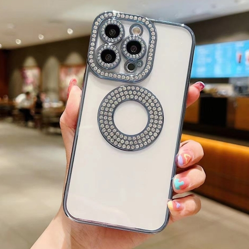 

For iPhone 15 Pro Max Electroplated Diamond TPU Phone Case(Blue)