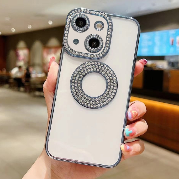 

For iPhone 15 Plus Electroplated Diamond TPU Phone Case(Blue)