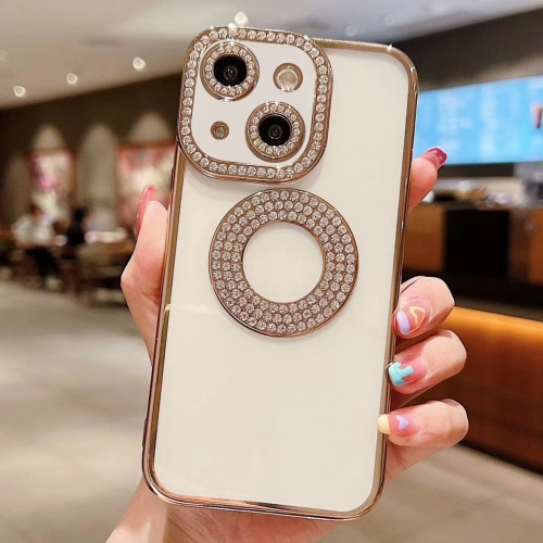 

For iPhone 15 Plus Electroplated Diamond TPU Phone Case(Gold)