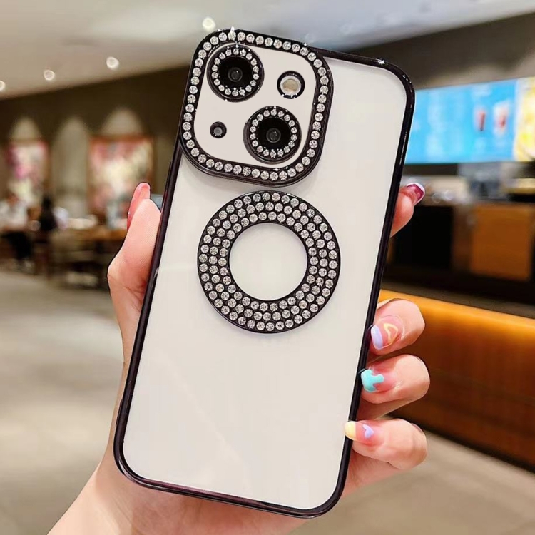 

For iPhone 13 Electroplated Diamond TPU Phone Case(Black)