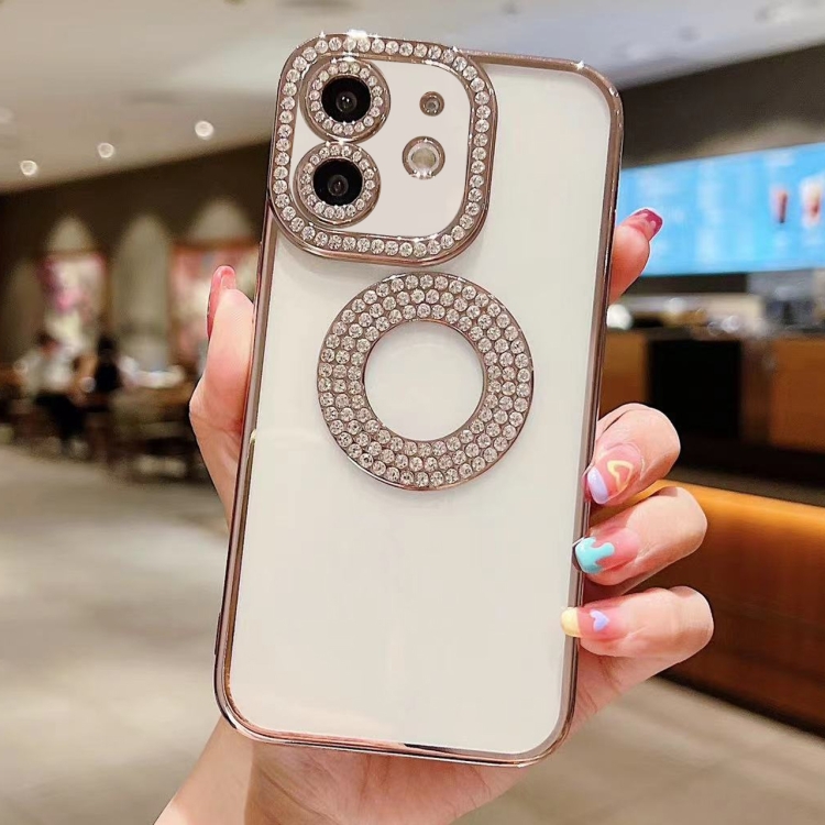 

For iPhone 11 Electroplated Diamond TPU Phone Case(Rose Gold)
