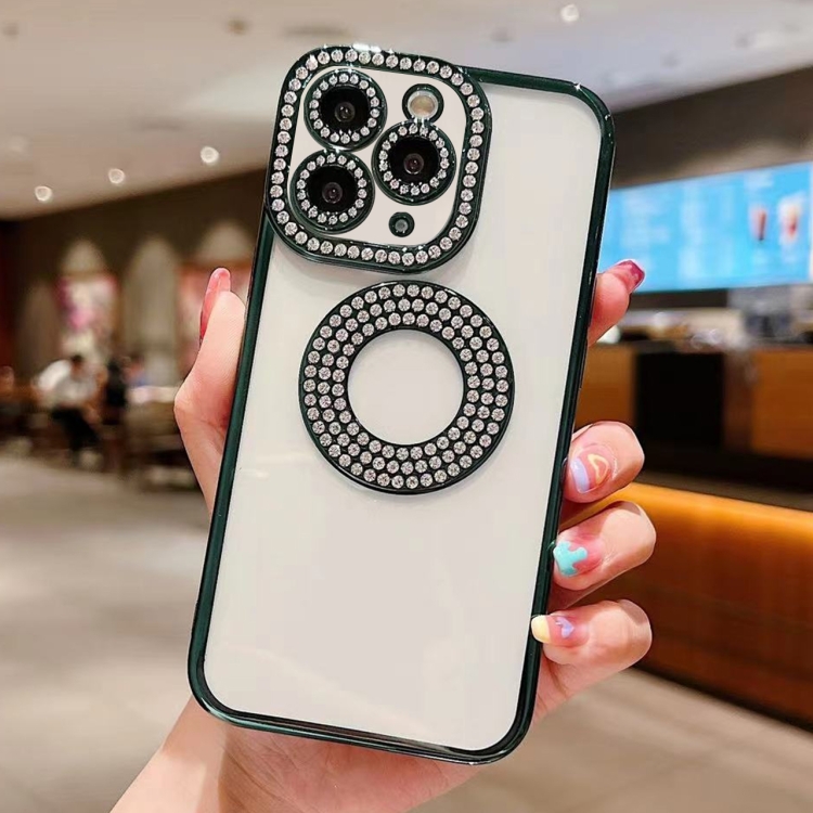 

For iPhone 11 Pro Electroplated Diamond TPU Phone Case(Green)