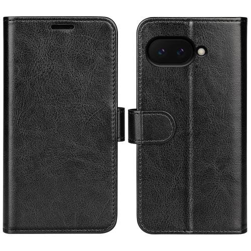 

For Google Pixel 9a R64 Texture Horizontal Flip Leather Phone Case(Black)