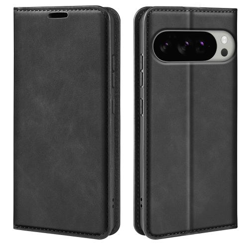 

For Google Pixel 10 Pro XL Retro-skin Magnetic Suction Leather Phone Case(Black)