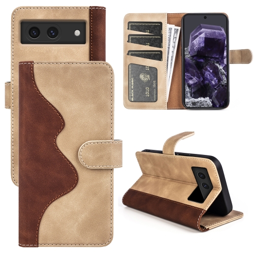 

For Google Pixel 8a Stitching Horizontal Flip Leather Phone Case(Yellow)