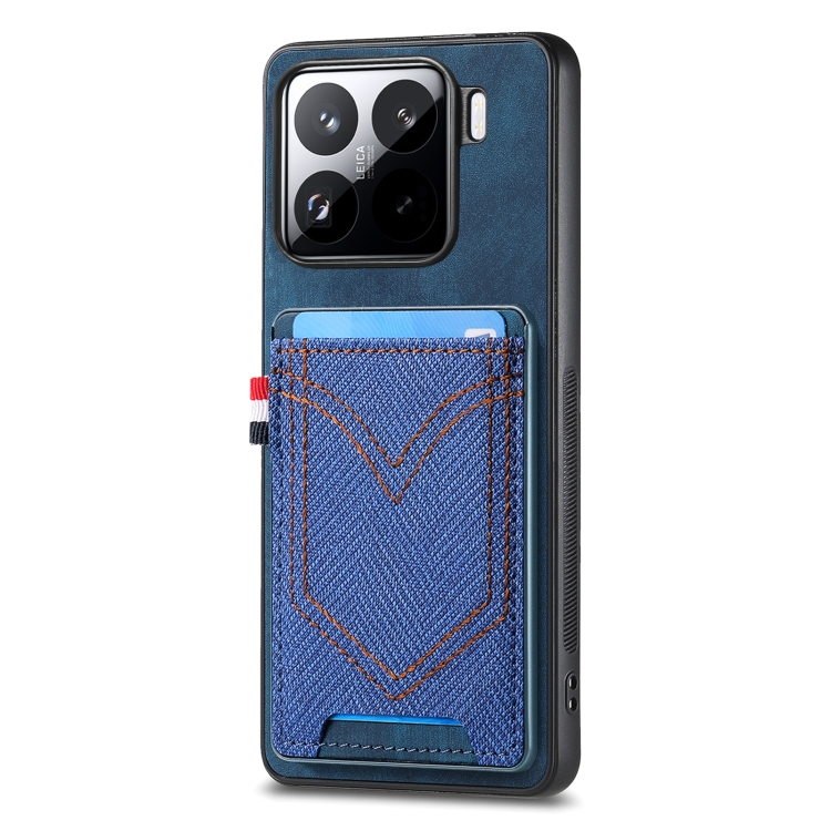 

For Xiaomi 15 Denim Texture Leather Skin Phone Case with Card Slot(Blue)