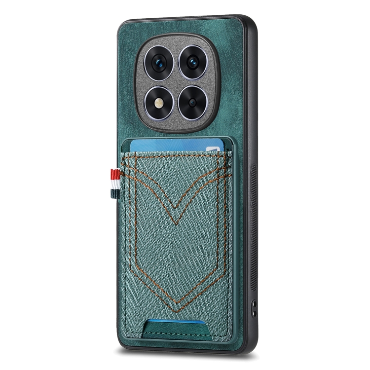 

For Xiaomi Redmi Note 14 Pro 5G Denim Texture Leather Skin Phone Case with Card Slot(Green)