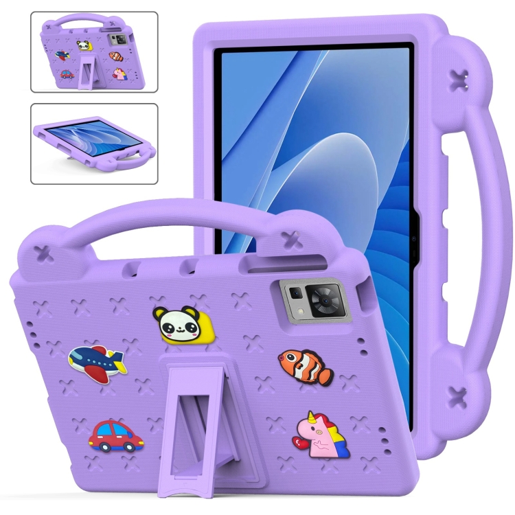 

For DOOGEE T30 Pro 11 2023 Handle Kickstand Children EVA Shockproof Tablet Case(Light Purple)
