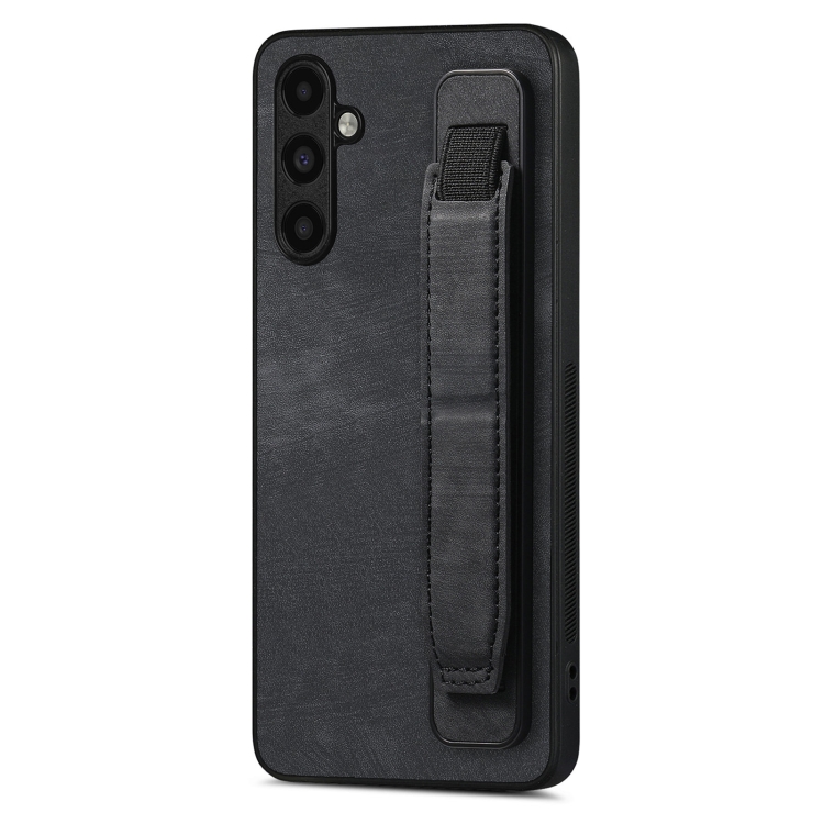 

For Samsung Galaxy A54 5G Retro Wristband Holder Leather Back Phone Case(Black)