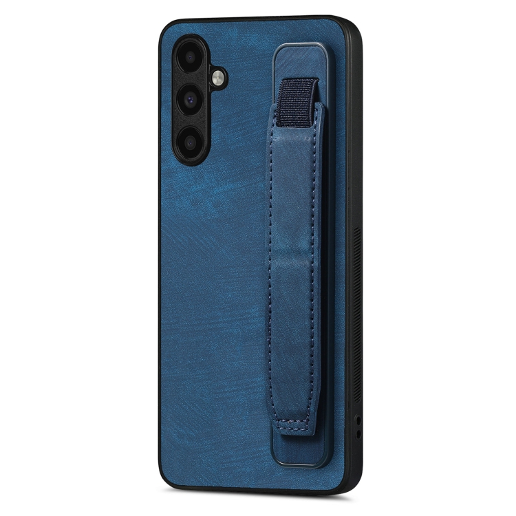 

For Samsung Galaxy A54 5G Retro Wristband Holder Leather Back Phone Case(Blue)
