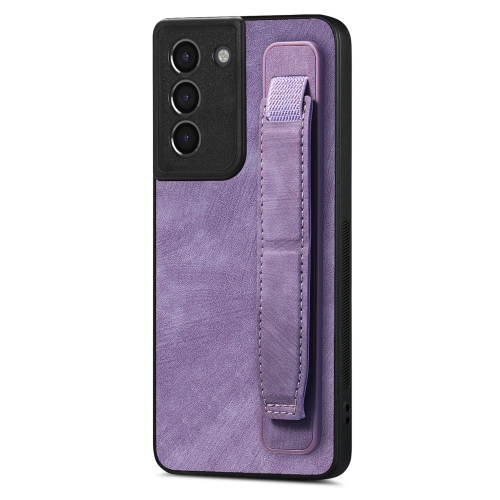 

For Samsung Galaxy S21+ 5G Retro Wristband Holder Leather Back Phone Case(Purple)