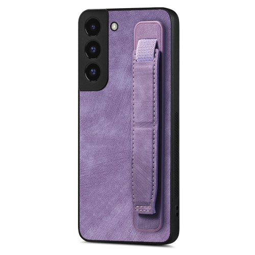 

For Samsung Galaxy S22+ 5G Retro Wristband Holder Leather Back Phone Case(Purple)