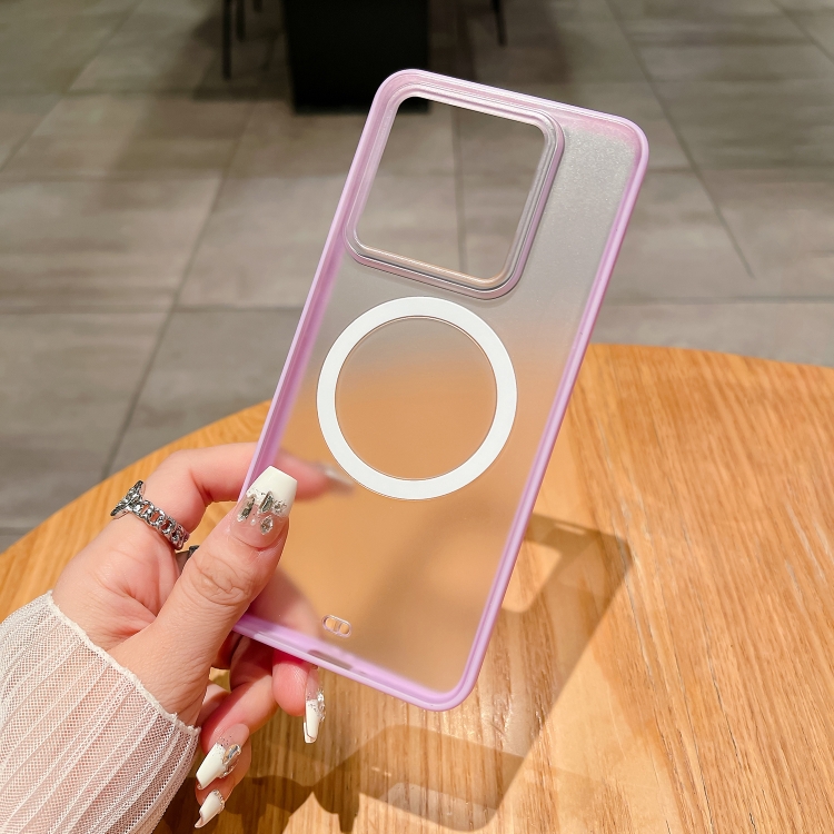 

For Xiaomi 14 Pro Dual-color MagSafe TPU Hybrid Clear PC Shockproof Phone Case(Pink)