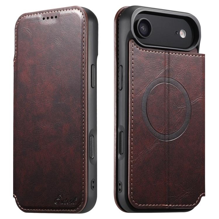 

For iPhone 17 AIr Suteni J05 Leather Magnetic MagSafe Phone Case(Brown)