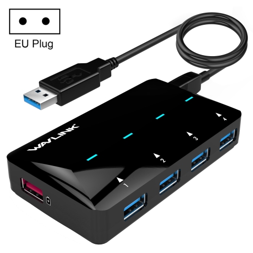 

WAVLINK WL-UH3042P1 2.4A Fast Charging Adapter for Keyboard Mouse 4-Port USB3.0 HUB(EU Plug)