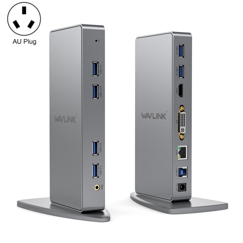 

WAVLINK WL-UG39DK7 USB3.0 Hub Adapter Multi-Screen Graphics Card Universal Docking Station, Plug:AU Plug