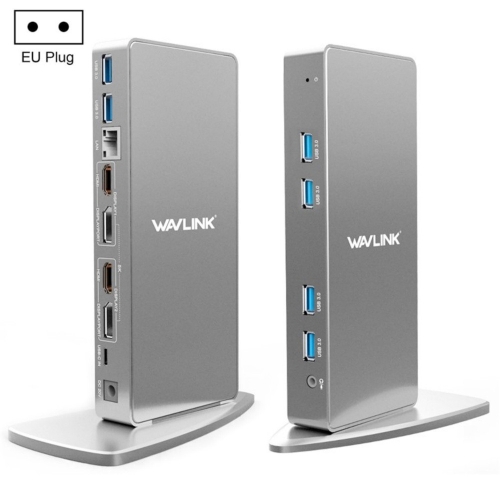 

WAVLINK WL-UG69DK7 Laptops Type-C Universal Desktop Docking Station Aluminum Alloy HUB Adapter(EU Plug)