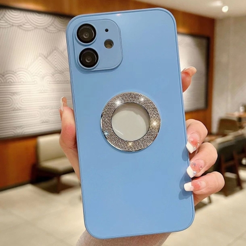 

For iPhone 11 Diamond Frosted Glass PC Phone Case(Baby Blue)