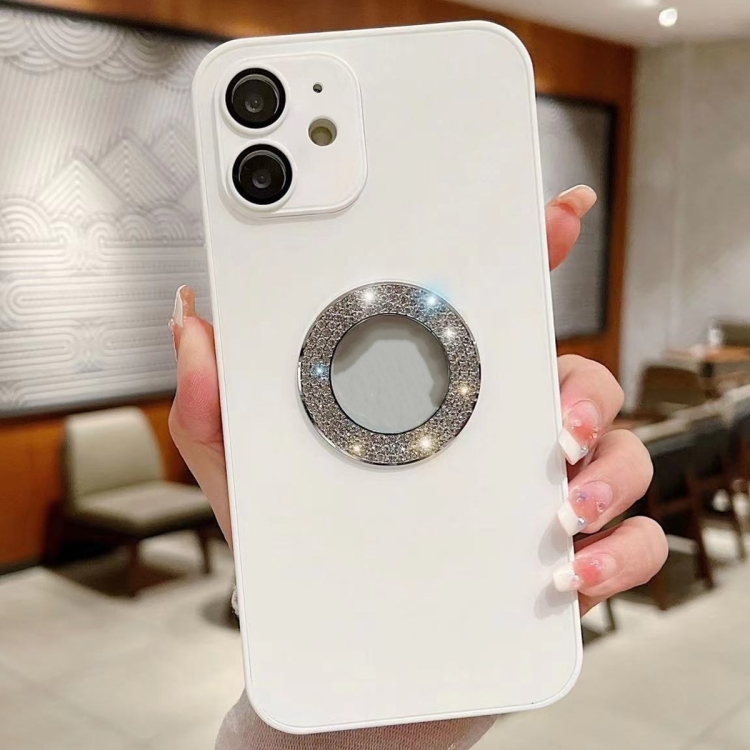 

For iPhone 11 Diamond Frosted Glass PC Phone Case(White)