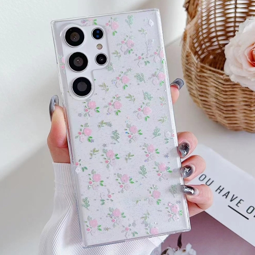 

For Samsung Galaxy S24 Ultra 5G Spring Garden Epoxy TPU Phone Case(F05 Pink and White Flowers)