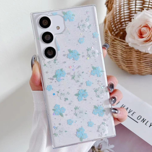 

For Samsung Galaxy S24+ 5G Spring Garden Epoxy TPU Phone Case(F06 Blue and White Flowers)