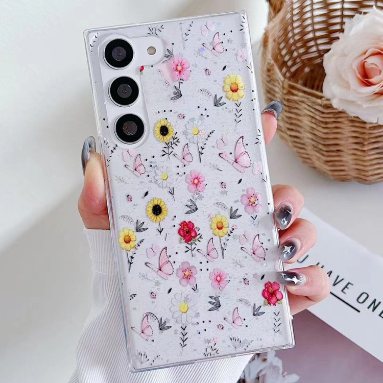 

For Samsung Galaxy S23+ 5G Spring Garden Epoxy TPU Phone Case(F01 Love of Butterfly)