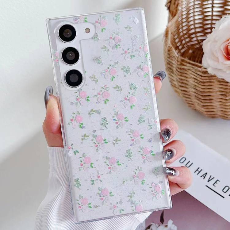 

For Samsung Galaxy S23+ 5G Spring Garden Epoxy TPU Phone Case(F05 Pink and White Flowers)