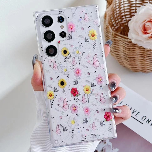 

For Samsung Galaxy S22 Ultra 5G Spring Garden Epoxy TPU Phone Case(F01 Love of Butterfly)