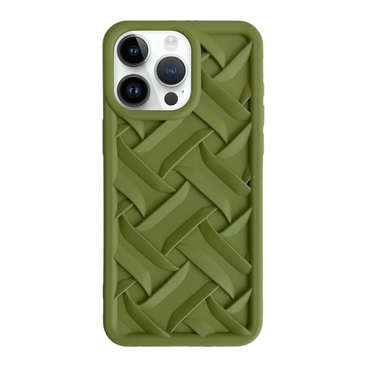 

For iPhone 15 Pro 3D Weave TPU Phone Case(Green)