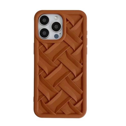 

For iPhone 15 3D Weave TPU Phone Case(Caramel)