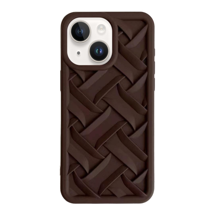 

For iPhone 14 3D Weave TPU Phone Case(Dark Brown)