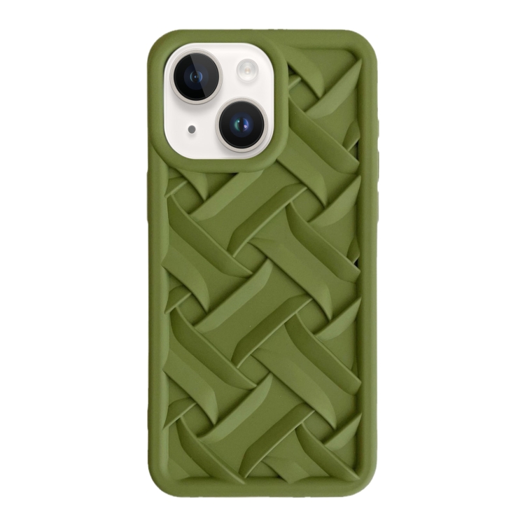 

For iPhone 14 3D Weave TPU Phone Case(Green)